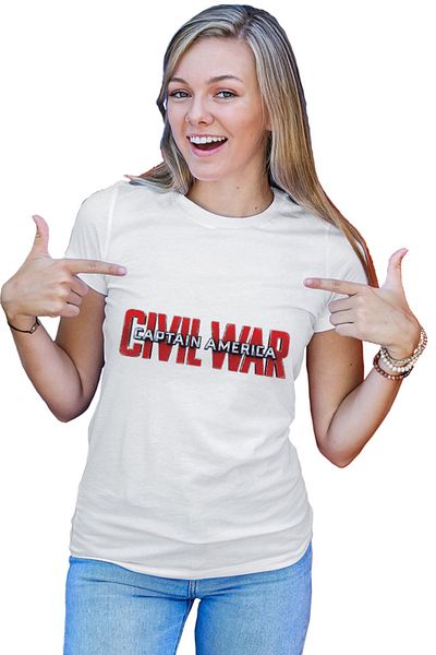 OEM Tricou dama Captain America Logo Civil Avengers Nice Beautiful Bold