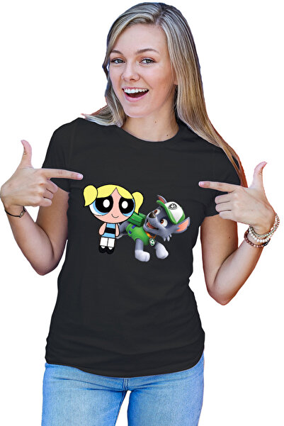 OEM Tricou dama The Powerpuff Girls Bubble Paw Patrol Happy