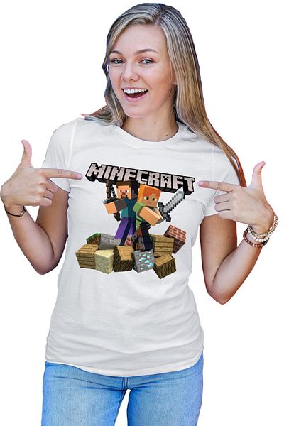 OEM Tricou dama Minecraft Fight Loot Bow Sword Beginner Material