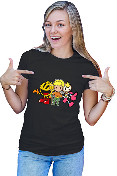 OEM Tricou dama Aquaman Pac Man Bubble Bomberman Lady Action
