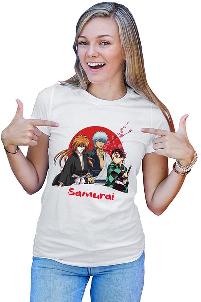OEM Tricou dama Rurouni Kenshin Samurai Trio Text Sepuku