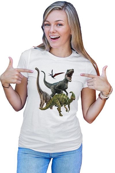 OEM Tricou dama Jurassic Park Dinossaurs Fly Terrestrial Dangerous
