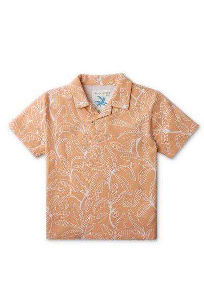 Gingersnaps Boys' Short Sleeve Orange Floral Polo Shirt