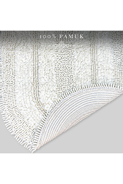 Bestekar Solvia Krem Oval %100 Pamuk Yıkanabilir Yatak Odası Salon Koridor Ha...