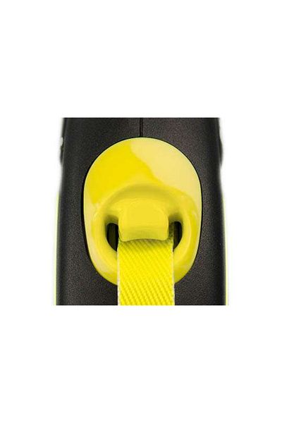 Flexi Neon Reflective Strip Automatic Dog Walking Collar Small Yellow 5 Mt
