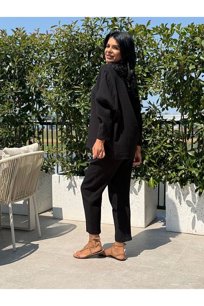RAMONA BADESCU EXCLUSIVE Muslin set with loose blouse and tapered pants
