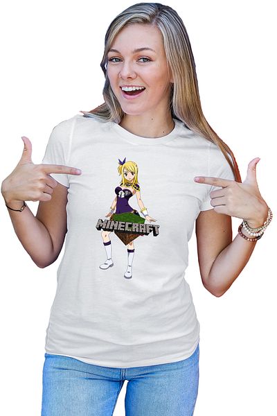 OEM Tricou dama Fairy Tail Lucy Minecraft Fan Anime Manga