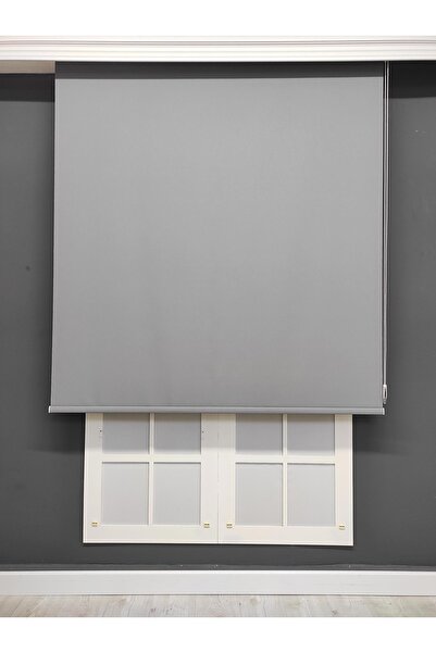 Nursu Perde Gri Stor Zebra Güneşlik Perde Alüminyum Kasa Metal Ayak