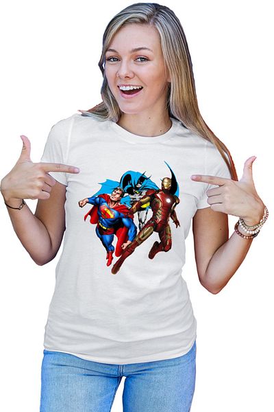 OEM Ironman Technology Batman Superman DC Superhero Women's T-shirt