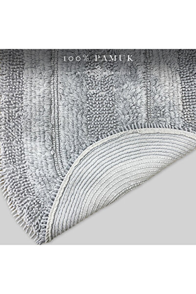 Bestekar Solvia Gri Oval %100 Pamuk Yıkanabilir Yatak Odası Salon Koridor Hal...