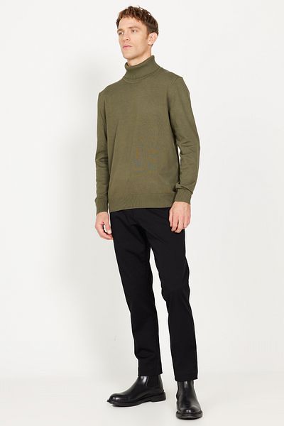 AC&Co / Altınyıldız Classics Men's Khaki Standard Fit Regular Cut Full Turtleneck Knitwear Sweater
