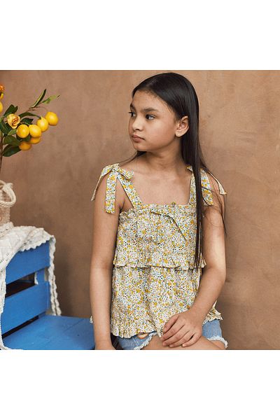 Gingersnaps Girls' Printed Tank Top with Tied Straps