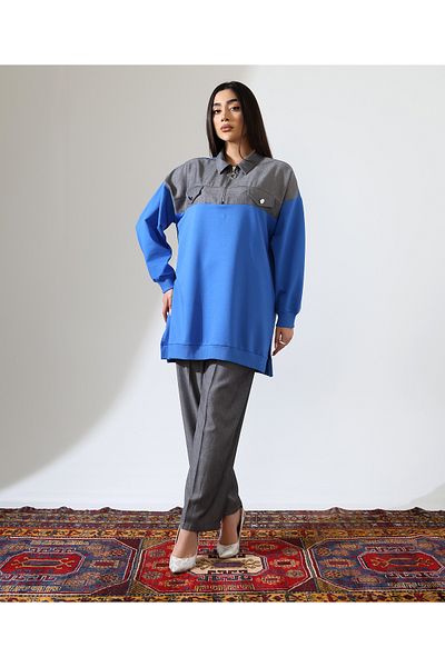 Fi'l Arz Fashion Front Zipper Tunic Sports Suit