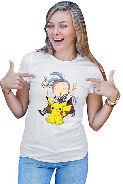 OEM Tricou dama Fushigi Yuugi Chichiri Chibi Pokemon Pikachu Monk