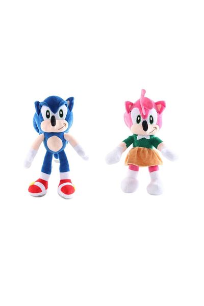 OEM Set 2 plush toys, SONIC and AMY, characters from Sonic cartoons, approximately 28-30 cm, play music