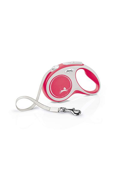 Flexi New Comfort Ribbon Automatic Dog Walking Leash Small Red 5 Mt
