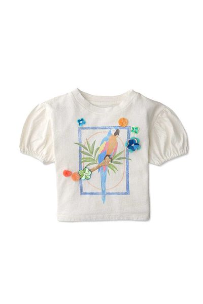 Gingersnaps Girls' T-Shirt with Parrot Design