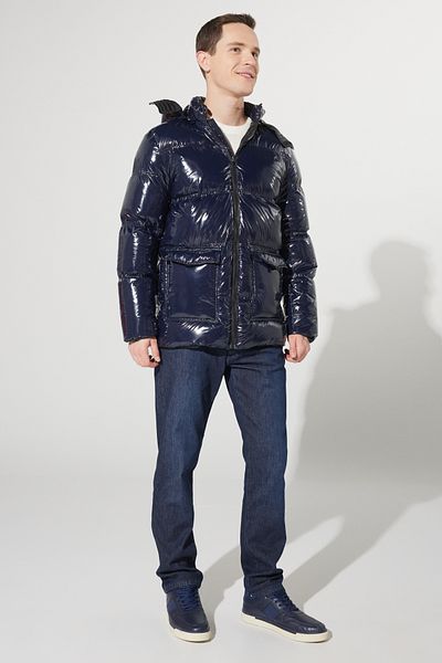 AC&Co / Altınyıldız Classics Men's Navy Blue Standard Fit Regular Cut Cold Proof Casual Coat