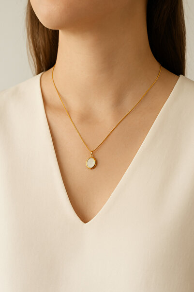 Narflake Taşlı Çelik Zincir Kolye – Kararma Yapmaz, Şık ve Zarif Tasarım