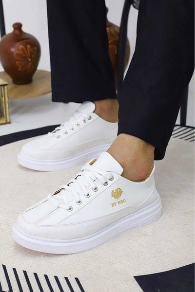OBAY LİFE Men's Plain White Daily Casual Shoes Nbr4094