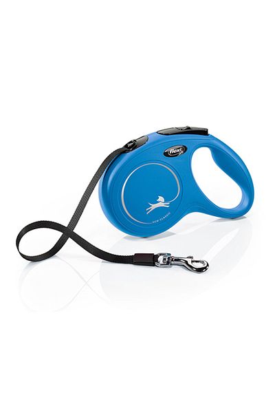 Flexi New Classic Stripe Automatic Dog Walking Collar Medium Blue 5 Mt