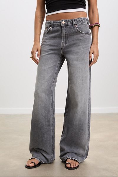 Stradivarius D91 بنطلون جينز واسع الساق