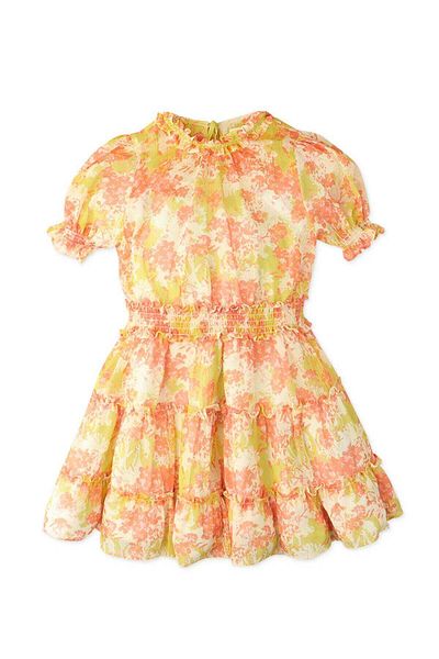 Gingersnaps Girls' Floral Waist-Defined Dress