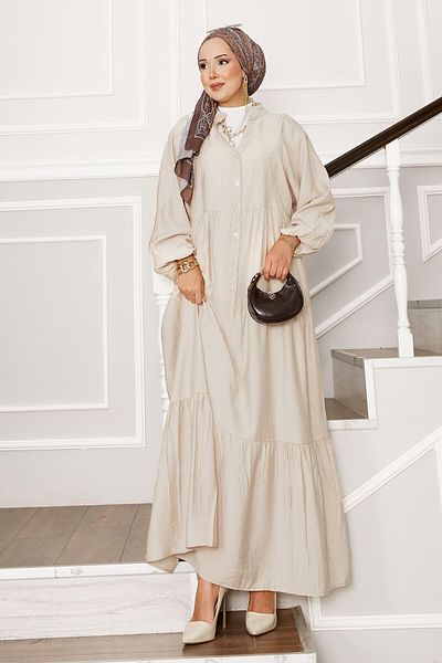 EBRUTESETTÜR Half Button Front Folded Dress