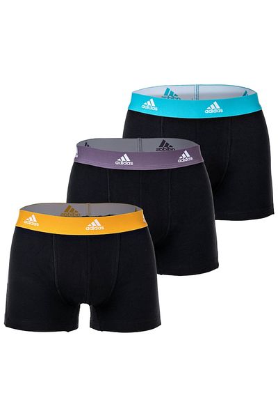 adidas , Set of Boxer Shorts with Logo Waistband Active Flex - 3 Pairs, Black, Yellow, Violet, L