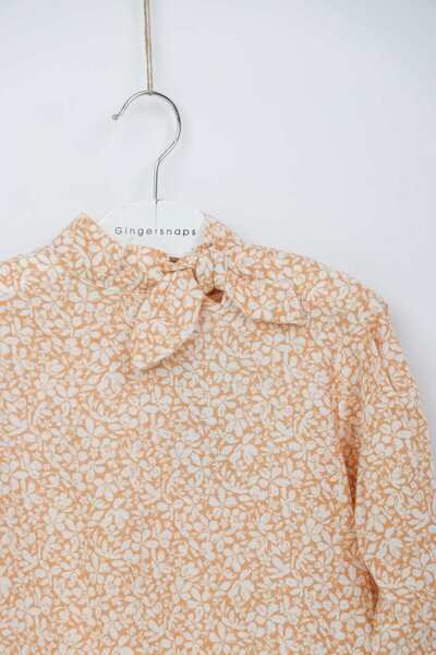 Gingersnaps Girls' Long Sleeve Floral Blouse with Bow Detail