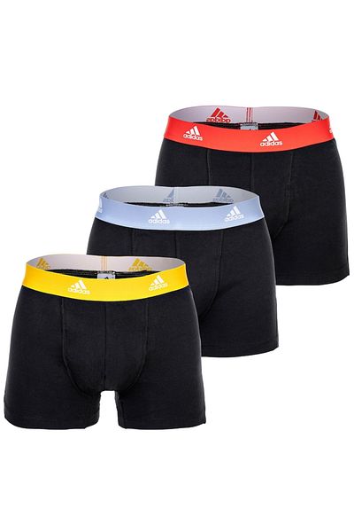 adidas , Set de boxeri cu banda logo in talie Active Flex - 3 perechi, Negru, Galben, Albastru glacia