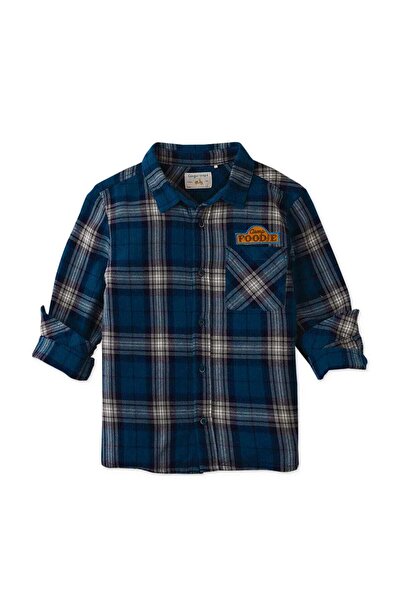 Gingersnaps Checkered Button-Front Long Sleeve Shirt for Boys