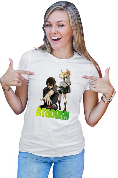 OEM Tricou dama Btooom! Sakamoto Ryouta Himiko Team Junya Inoue Combat Arms