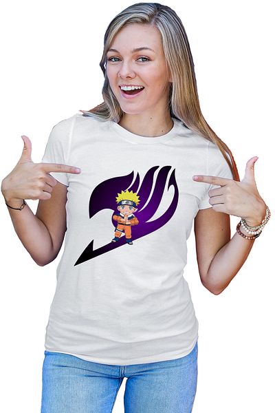 OEM Tricou dama Fairy Tail Logo Emblem Naruto Chibi