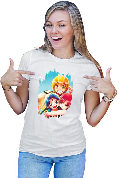 OEM Tricou dama Magi The Labyrinth of Magic Protagonists Group Blue Sky