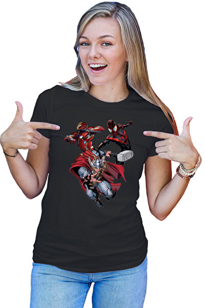 OEM Tricou dama Ironman Thor Spiderman Thunder God Cartoons