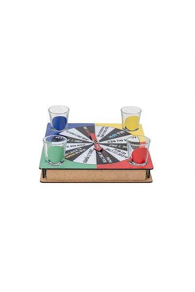 Z-Tools Party roulette game with 4 shot glasses 21x21x3cm / EXT 10786