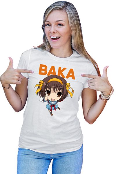OEM Tricou dama Haruhi Suzumiya Baka Emoji Chibi Otaku Anime Japan