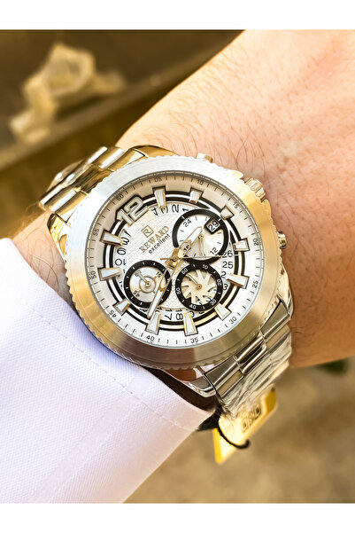 Reward Original Men Wrist Watch Waterproof Steel Cord Silver Color