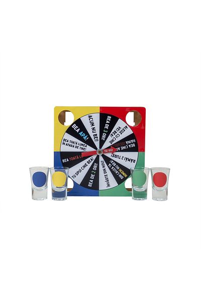 Z-Tools Party roulette game with 4 shot glasses 21x21x3cm / EXT 10786
