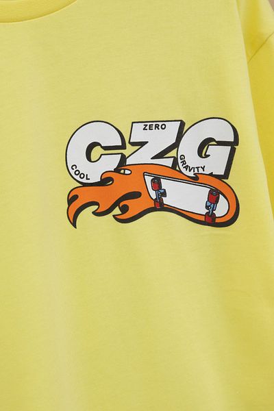 Cansın Mini Κίτρινο μπλουζάκι με στάμπα για αγόρια με λαιμόκοψη 20915
