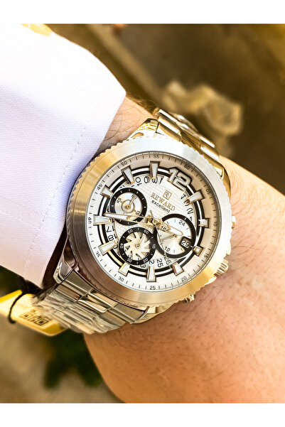 Reward Original Men Wrist Watch Waterproof Steel Cord Silver Color