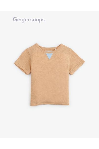 Gingersnaps Boys' Solid T-Shirt with Round Neck for Kids