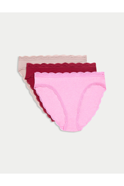 Marks & Spencer 3'lü Dantel Detaylı High Leg Külot Seti