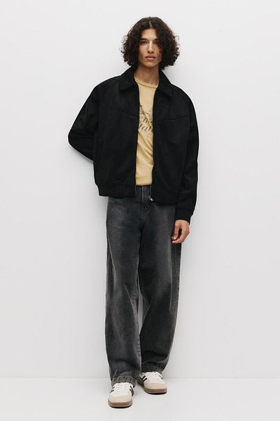 Pull & Bear Faux suede trucker jacket