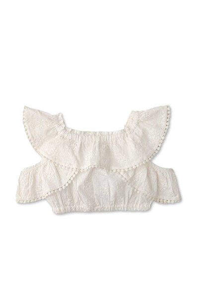 Gingersnaps بلوزة بناتية سادة مكشوفة الكتفين