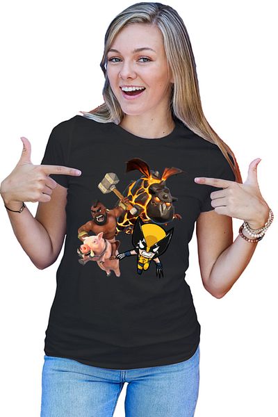 OEM Tricou dama Clash Royale Clash of Clans Volcano Dragon Rare Pig Fly