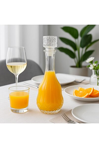 MadaMelya El Yapımı Modern Şık Tasarım Cam Karaf - Şişe