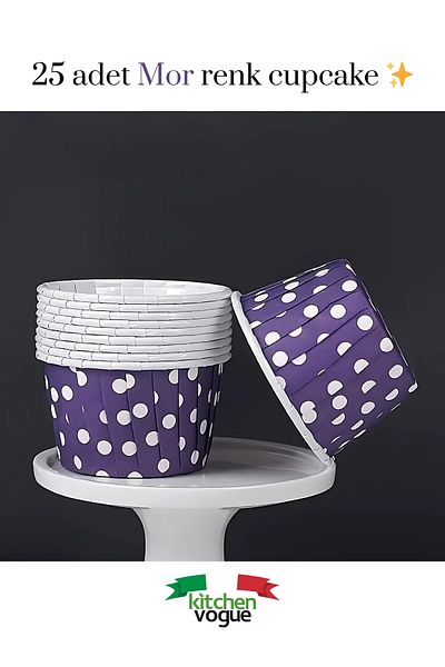 Kitchen Vogue Colorful Polka Dot Patterned Muffin Cupcake Mold 25 Pieces Cake Capsule Fireproof Muffin Paper Airfryer Oven