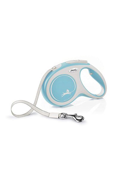 Flexi New Comfort Stripe Automatic Dog Walking Collar Medium Light Blue 5 Mt